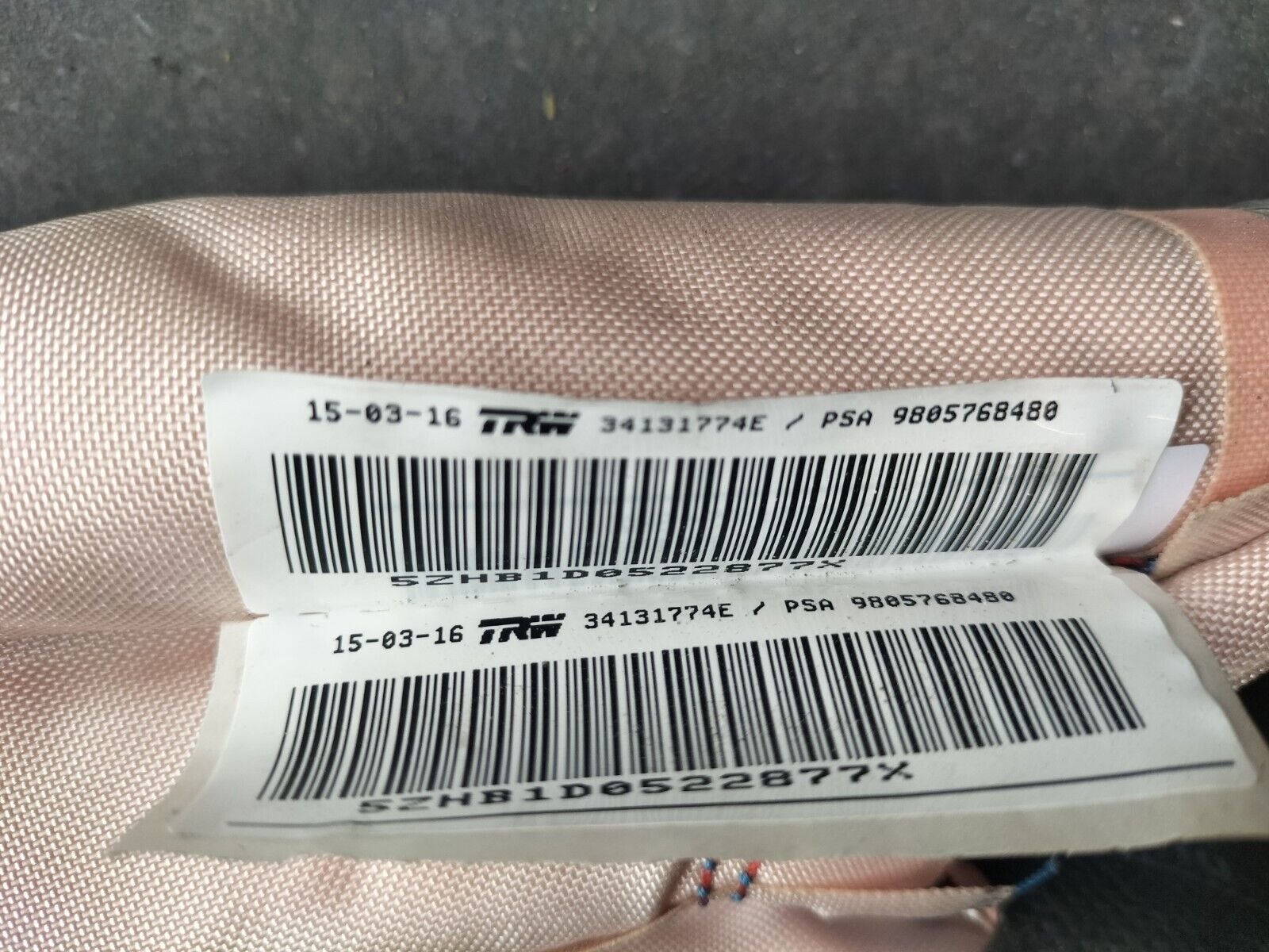 AIRBAG RIDEAU LATERAL GAUCHE PEUGEOT 308 SW II 2016 9805768480 , 34131774E