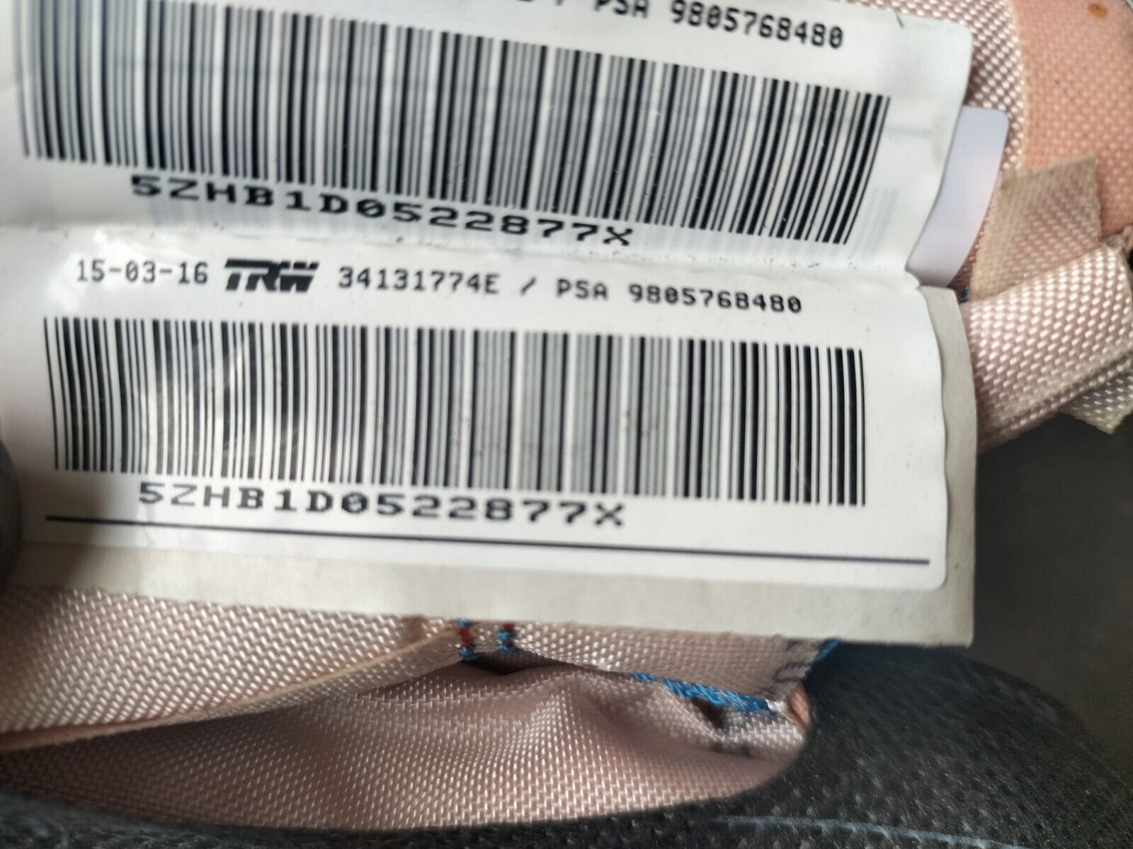 AIRBAG RIDEAU LATERAL GAUCHE PEUGEOT 308 SW II 2016 9805768480 , 34131774E