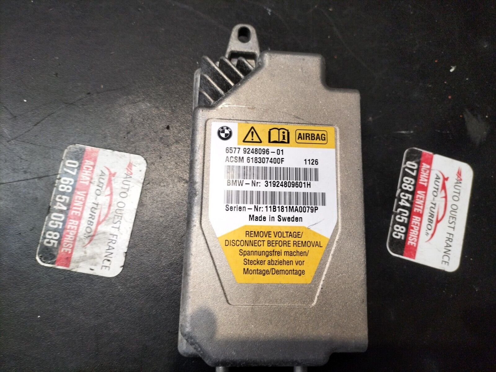 CALCULATEUR AIRBAG  BMW F10 618307400F , 6577 9248096-01