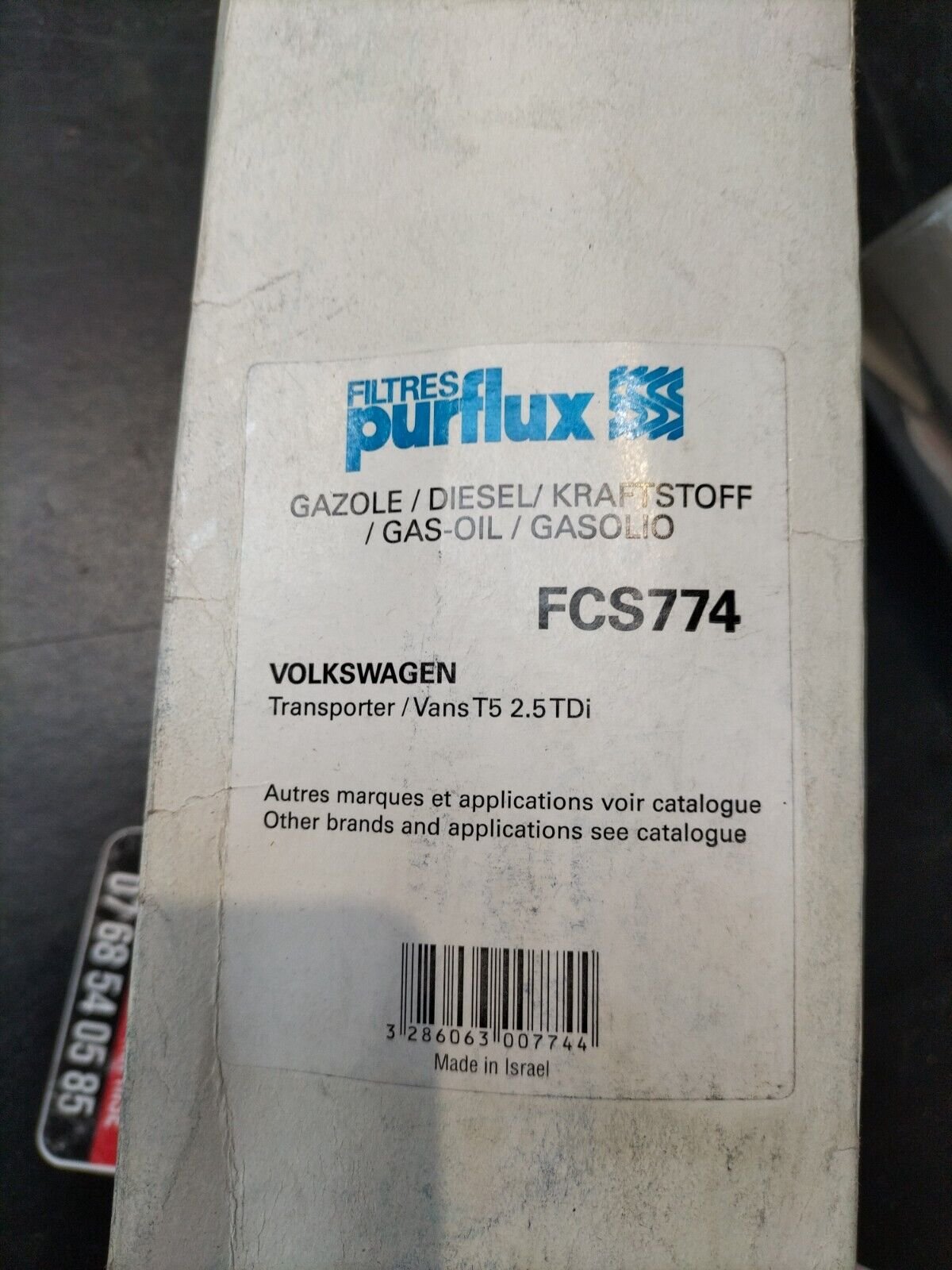 FILTRE A CARBURANT VOLKSWAGEN TRANSPORTER 2.5 TDI PURFLUX FCS774