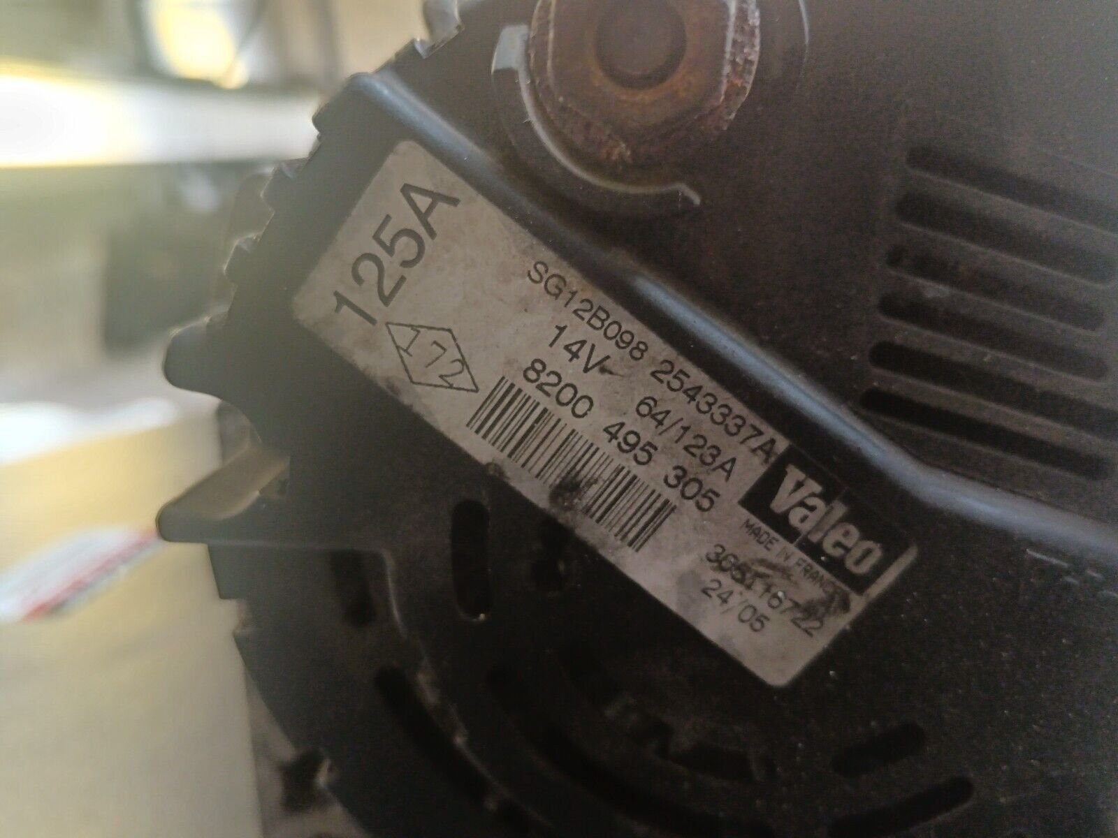 ALTERNATEUR RENAULT SCENIC 1.9DCI REFERENCE: 8200495305