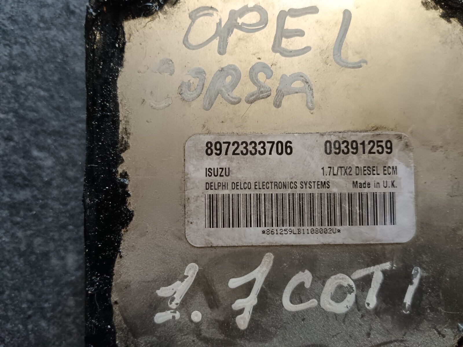 CALCULATEUR MOTEUR ECU OPEL CORSA 1.7CDTI REFERENCE: 8972333706