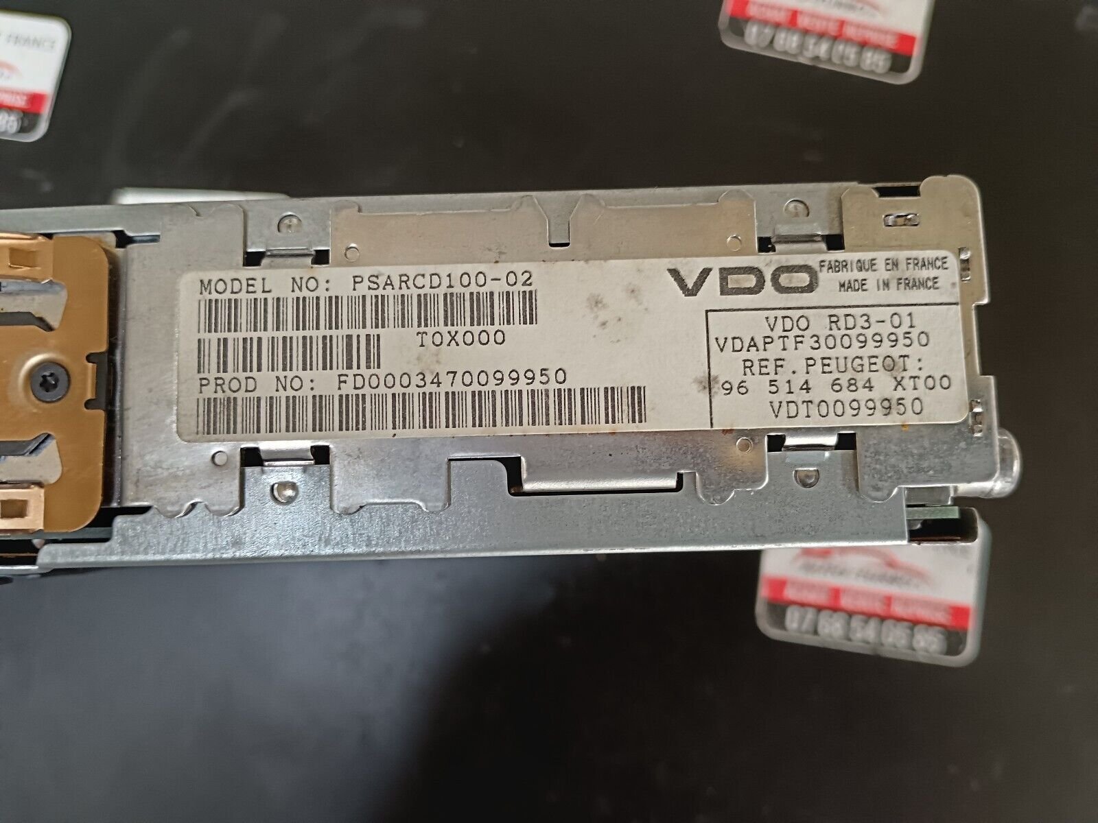 AUTORADIO PEUGEOT 307cc 2.0L REFERENCE: 96514684XT