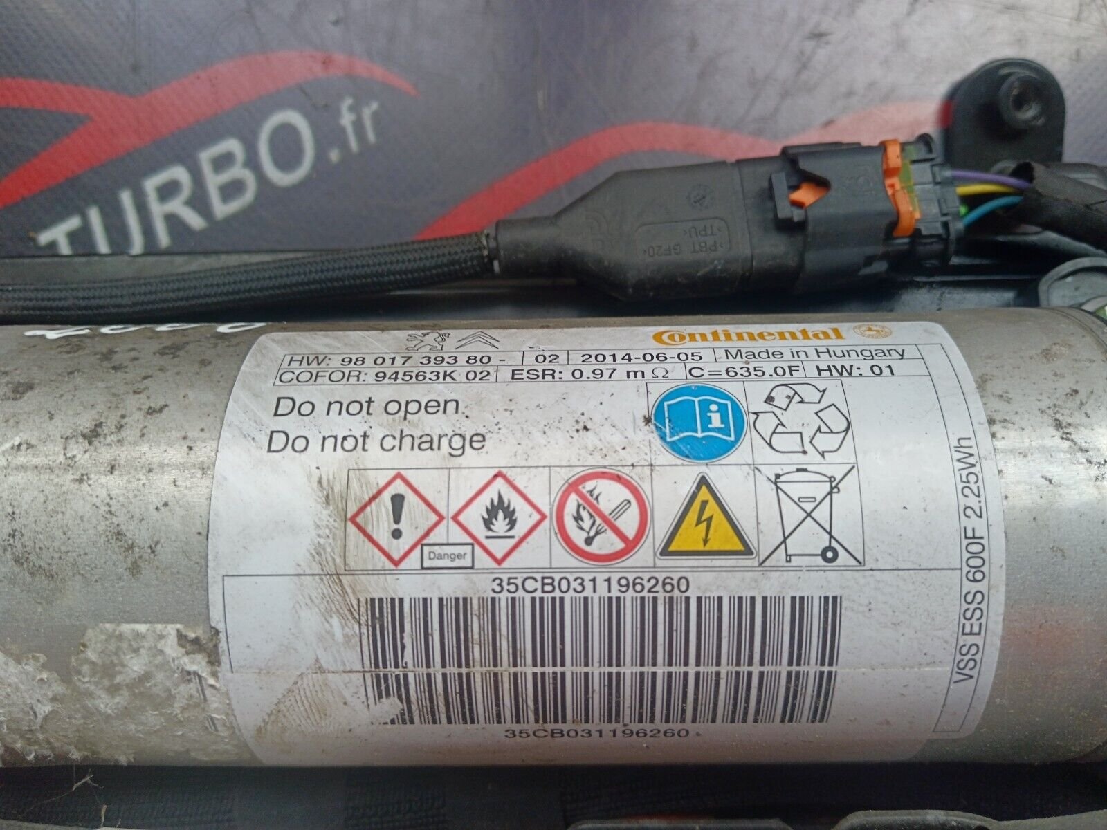 CONDENSATEUR MODULE START STOP PEUGEOT 2008 1.6HDI 110CH REFERENCE: 9801739380