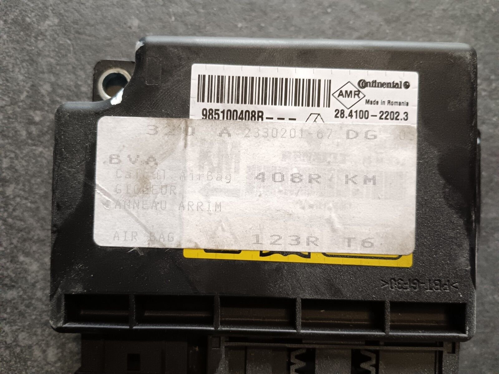 BOITIER AIRBAG RENAULT MEGAN SCENIC 3 REFERENCE: 985100408R