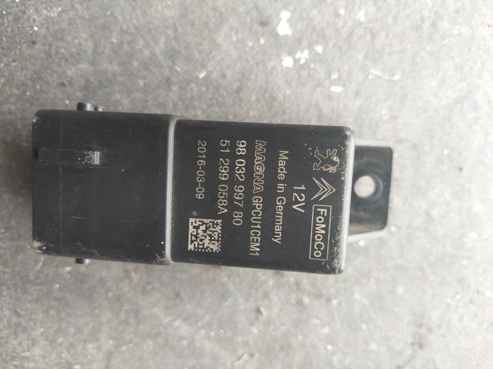 BOITIER DE PRECHAUFFAGE CITROEN REFERENCE: 9803299780