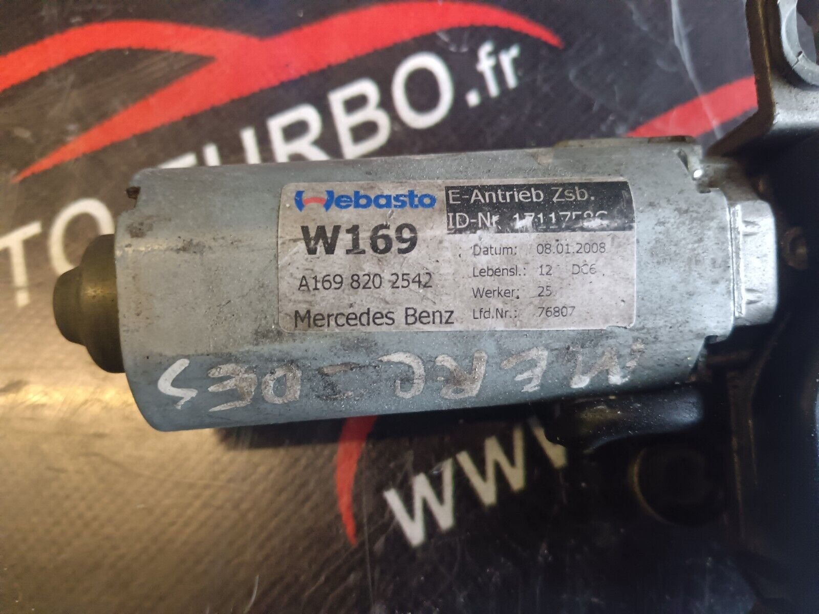 MOTEUR TOIT OUVRANT MERCEDES CLASSE A REFERENCE: A1698202542