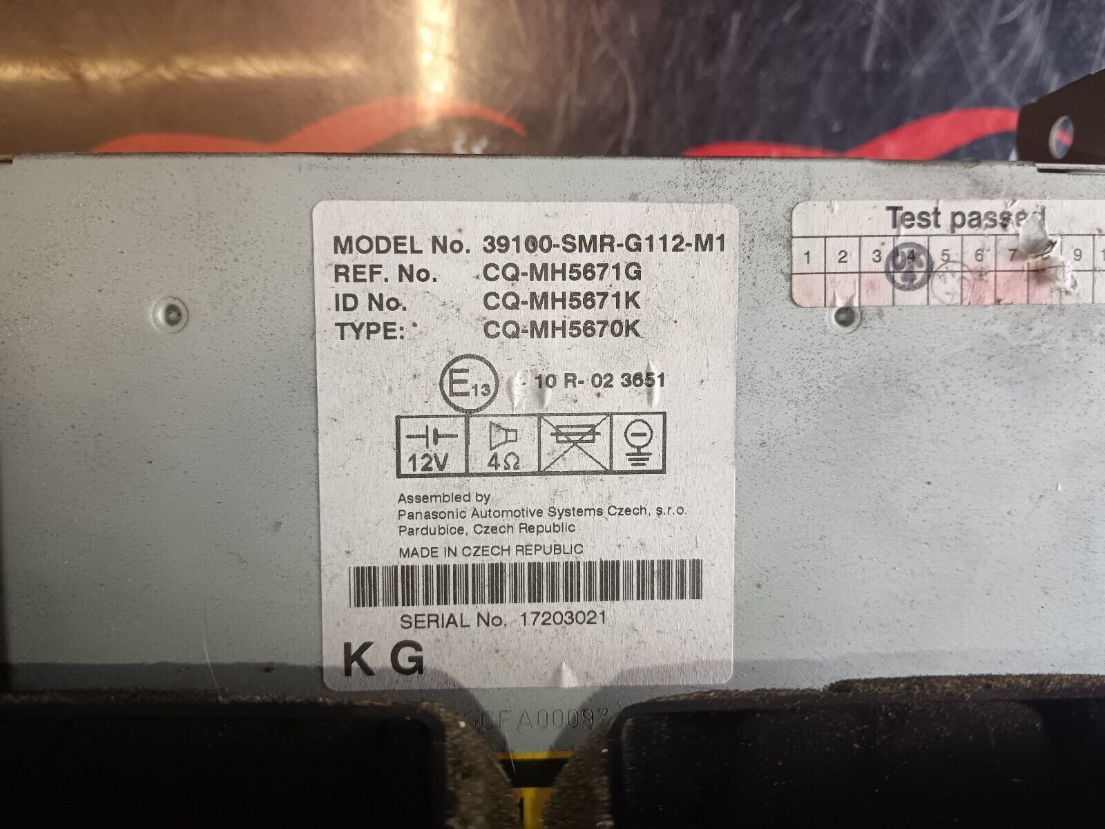 RADIO CD MP3 HONDA CIVIC REFERENCE: CQ-MH5671G