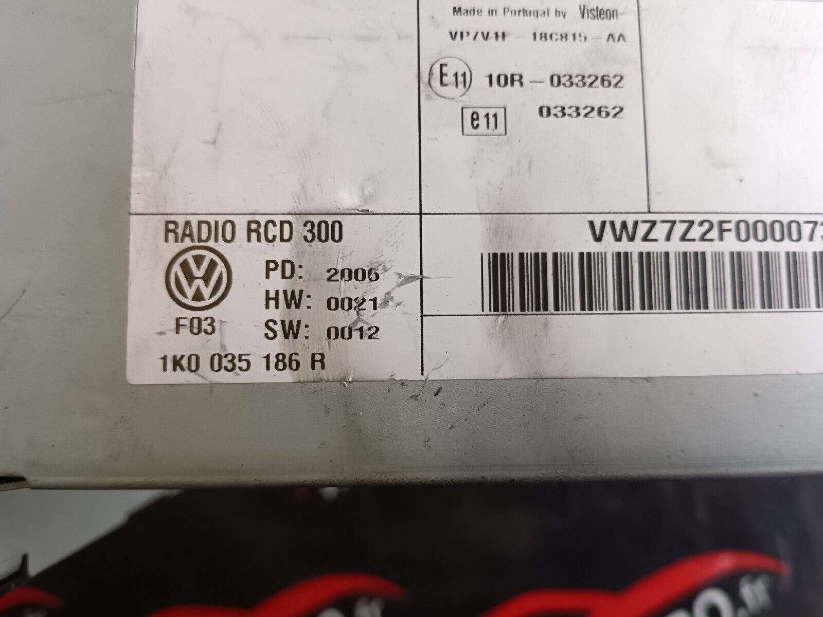 AUTORADIO CD  VOLKSWAGEN REFERENCE: 1K0035186