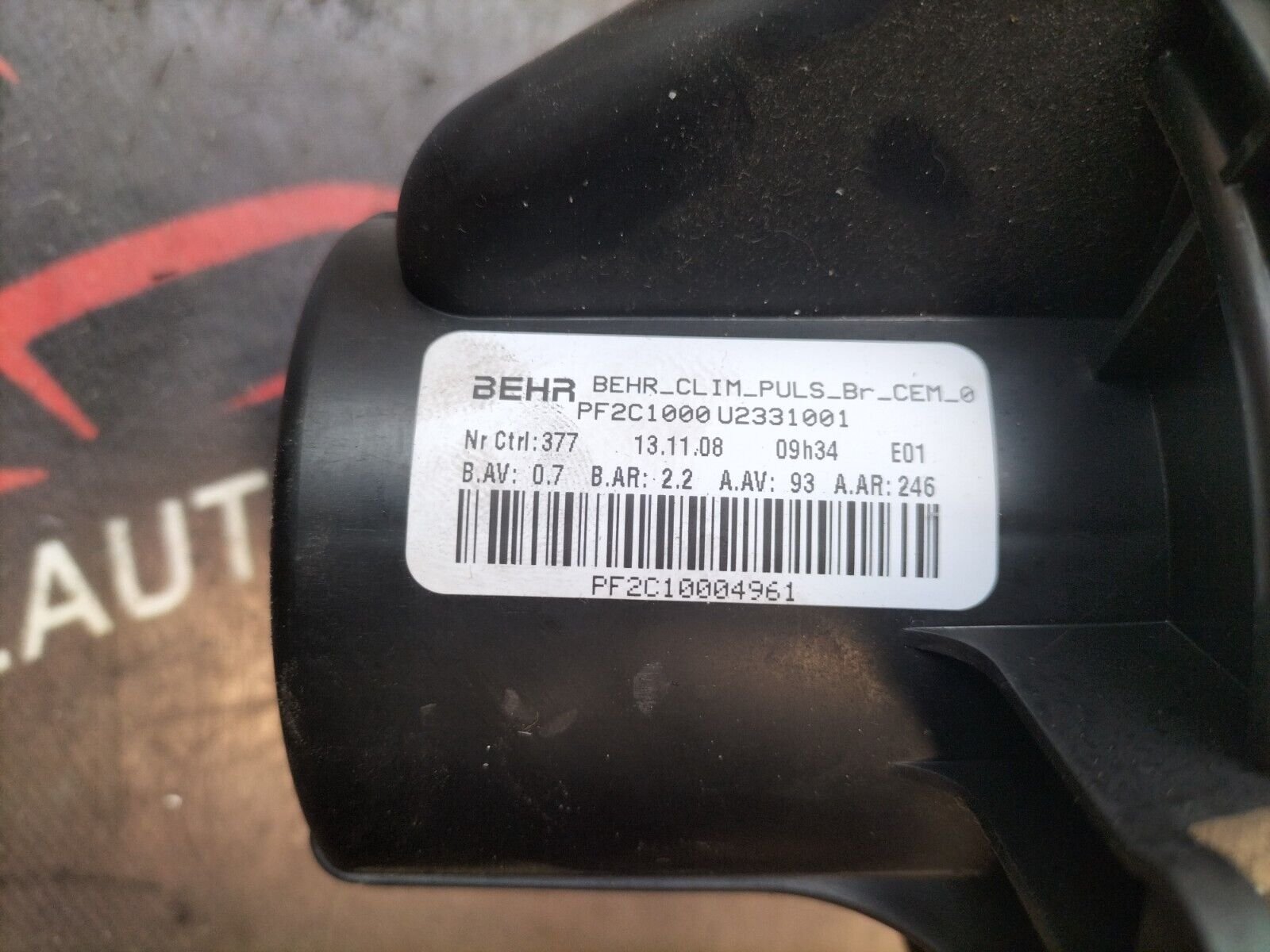 PULSEUR D'AIR  CITROEN C4 PF2C1000, BEHR U2331001