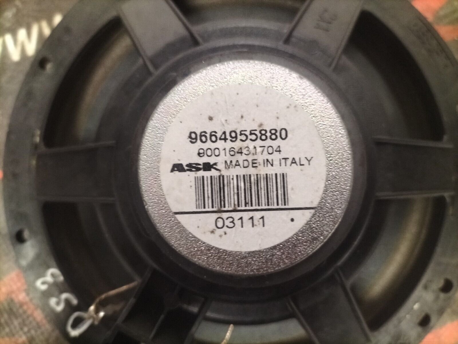 HAUT PARLEUR AVANT GAUCHE  CITROEN DS3 1.6 THP 156 CH 9664955880