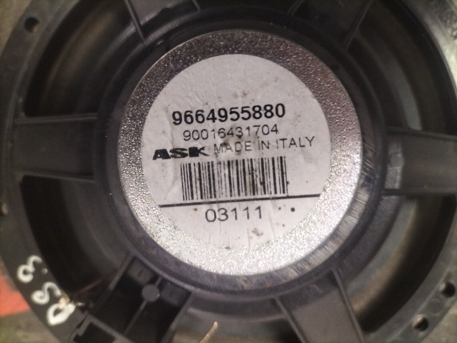 HAUT PARLEUR AVANT DROITE  CITROEN DS3 1.6 THP 156 CH 9664955880