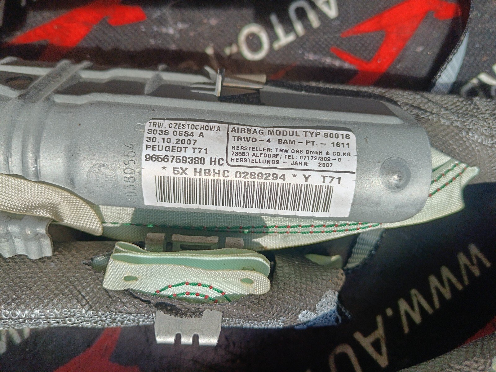 AIRBAG LATERAL DROITE   PEUGEOT 308 I 9656759380