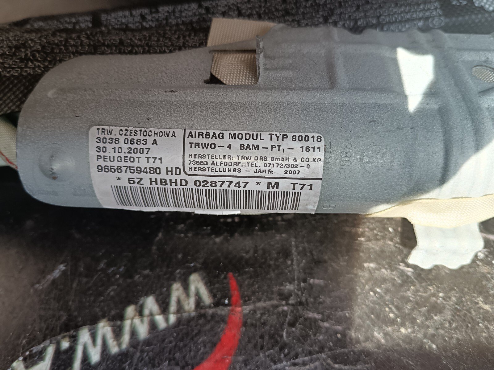 AIRBAG LATERAL GAUCHE   PEUGEOT 308 I 9656759480