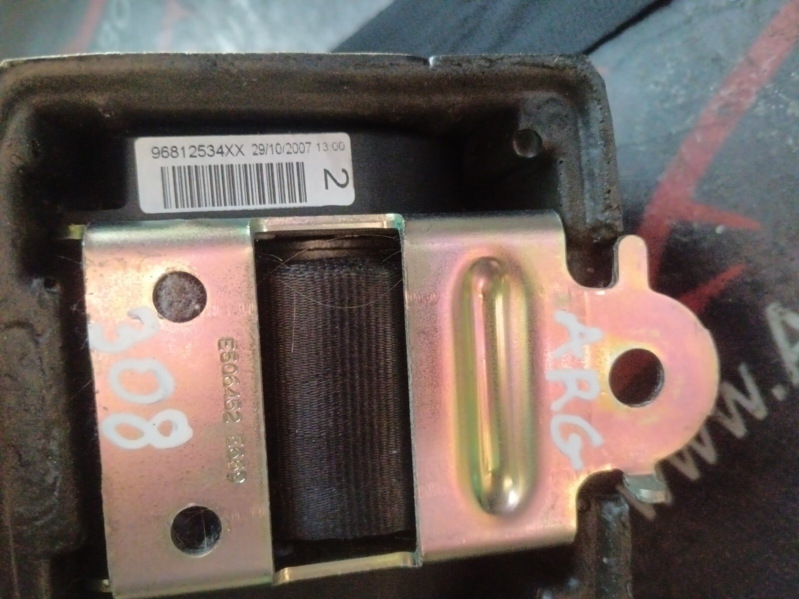 CEINTURE DE SECURITE  PEUGEOT 308 I ARRIERE DROITE  96812534XX