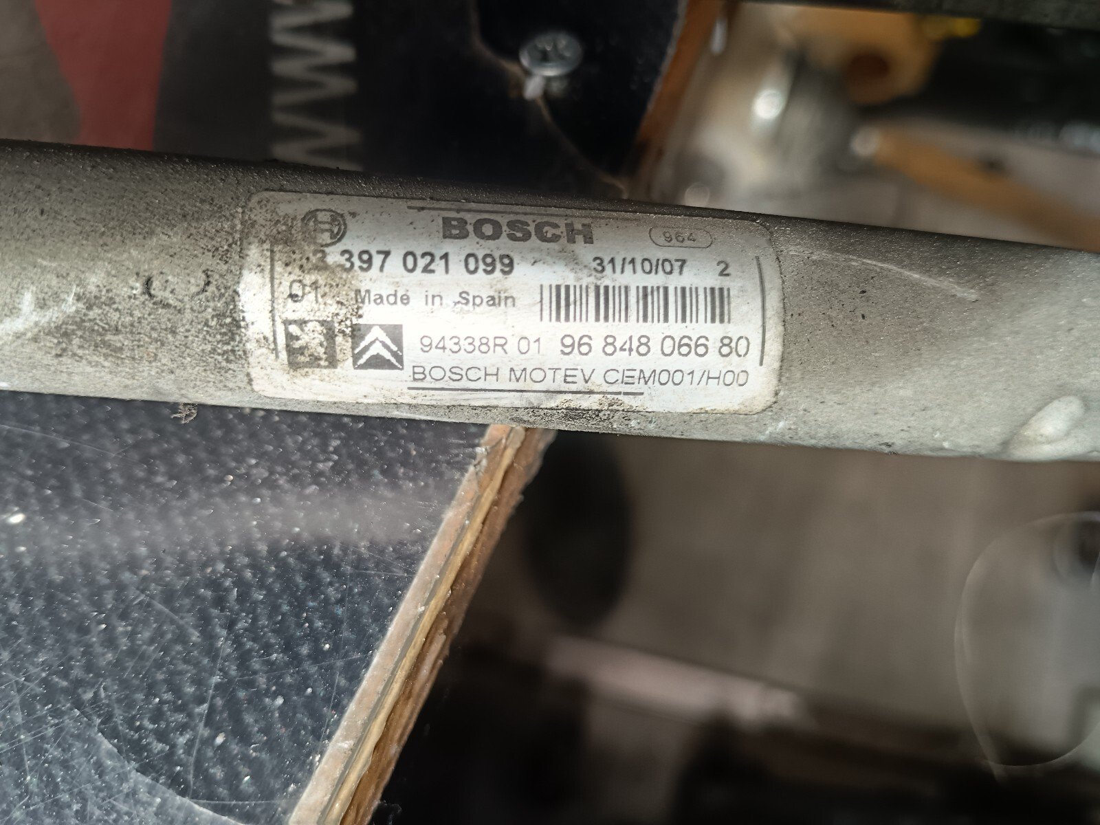 MOTEUR MECANISME ESSUIE CLACE AVANT PEUGEOT 308 I 9684806680, 03397021099