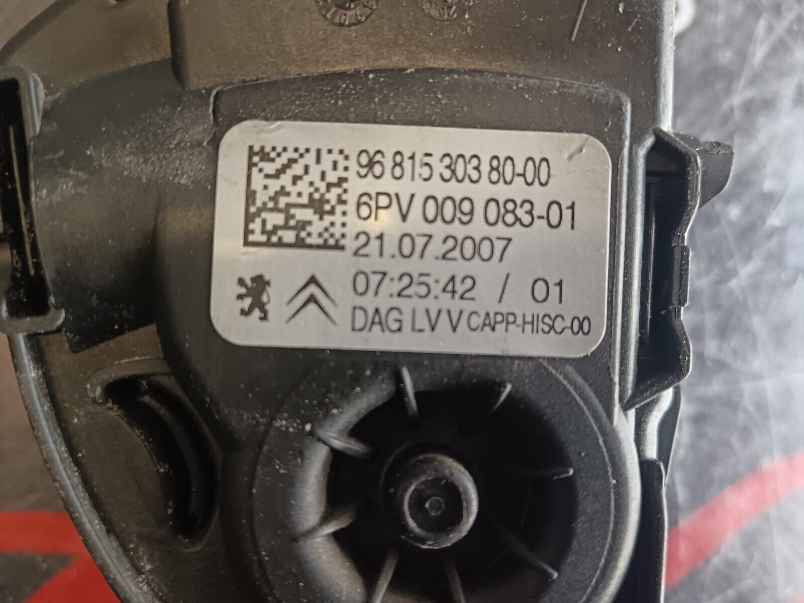 CAPTEUR PEDALE ACCELERATEUR PEUGEOT 308 REFERENCE: 9681530380