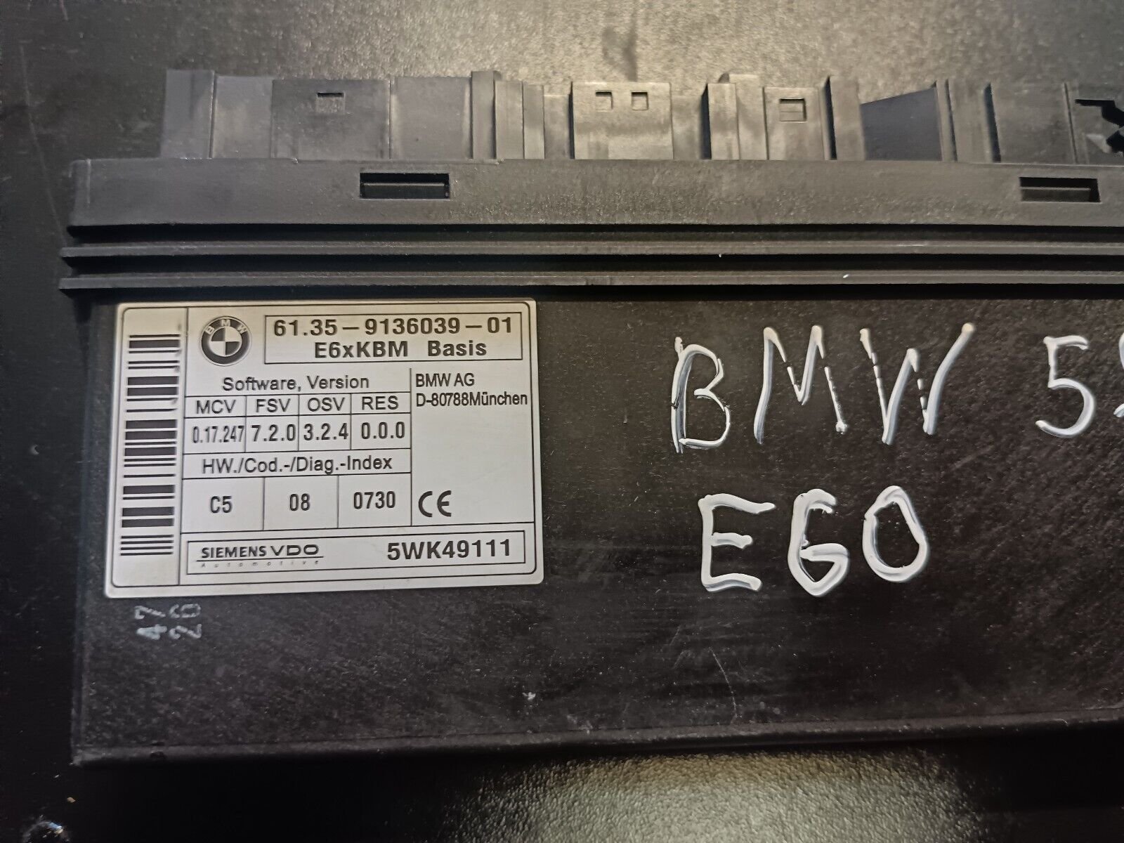 BOITIER DE CONFORT MODULE DE CONTROLE BMW 525D E60 REFERENCE: 61359136039