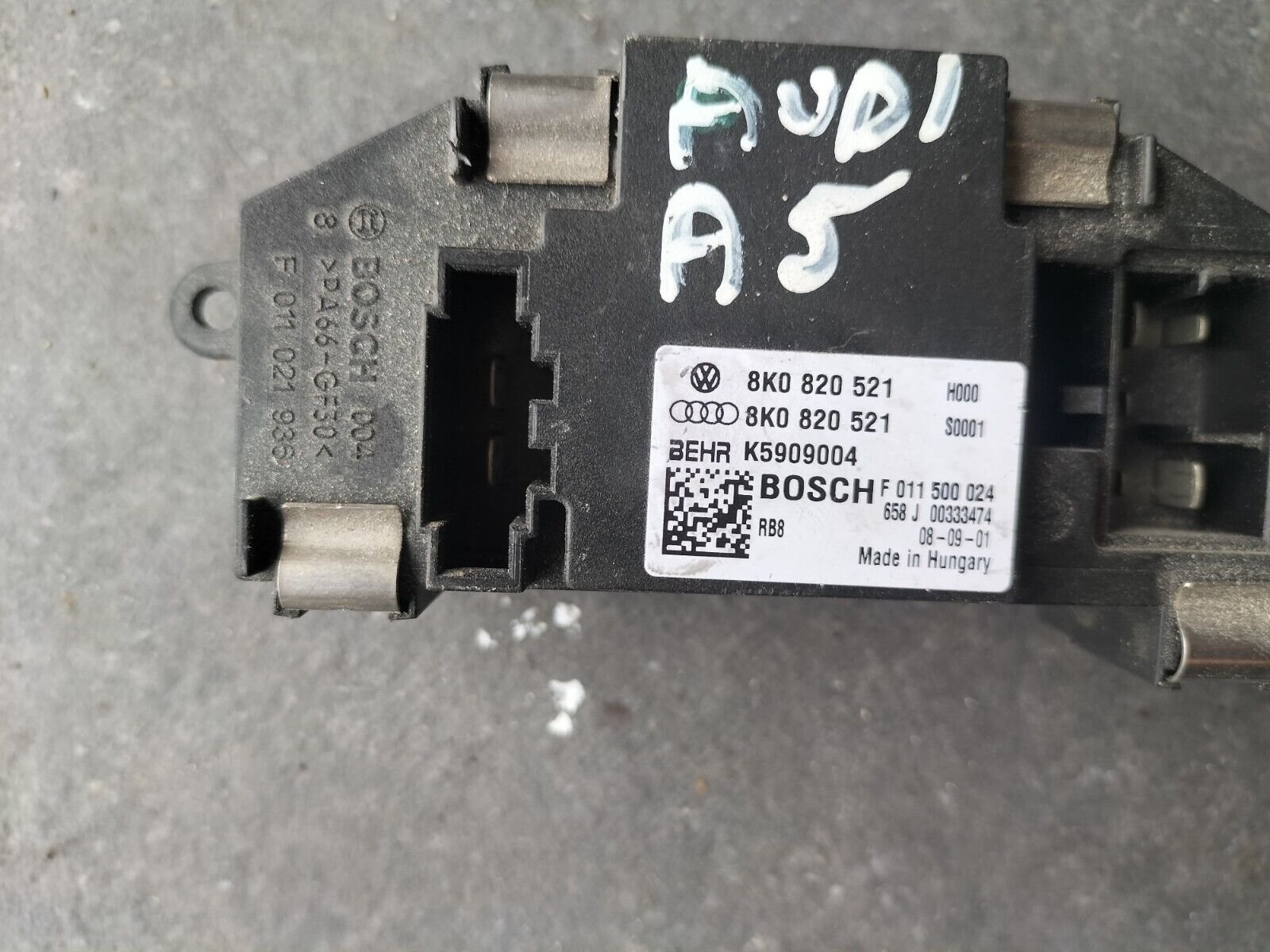 RESISTANCE CHAUFFANTE AUDI A5 3.0TDI REFERENCE 8K0820521