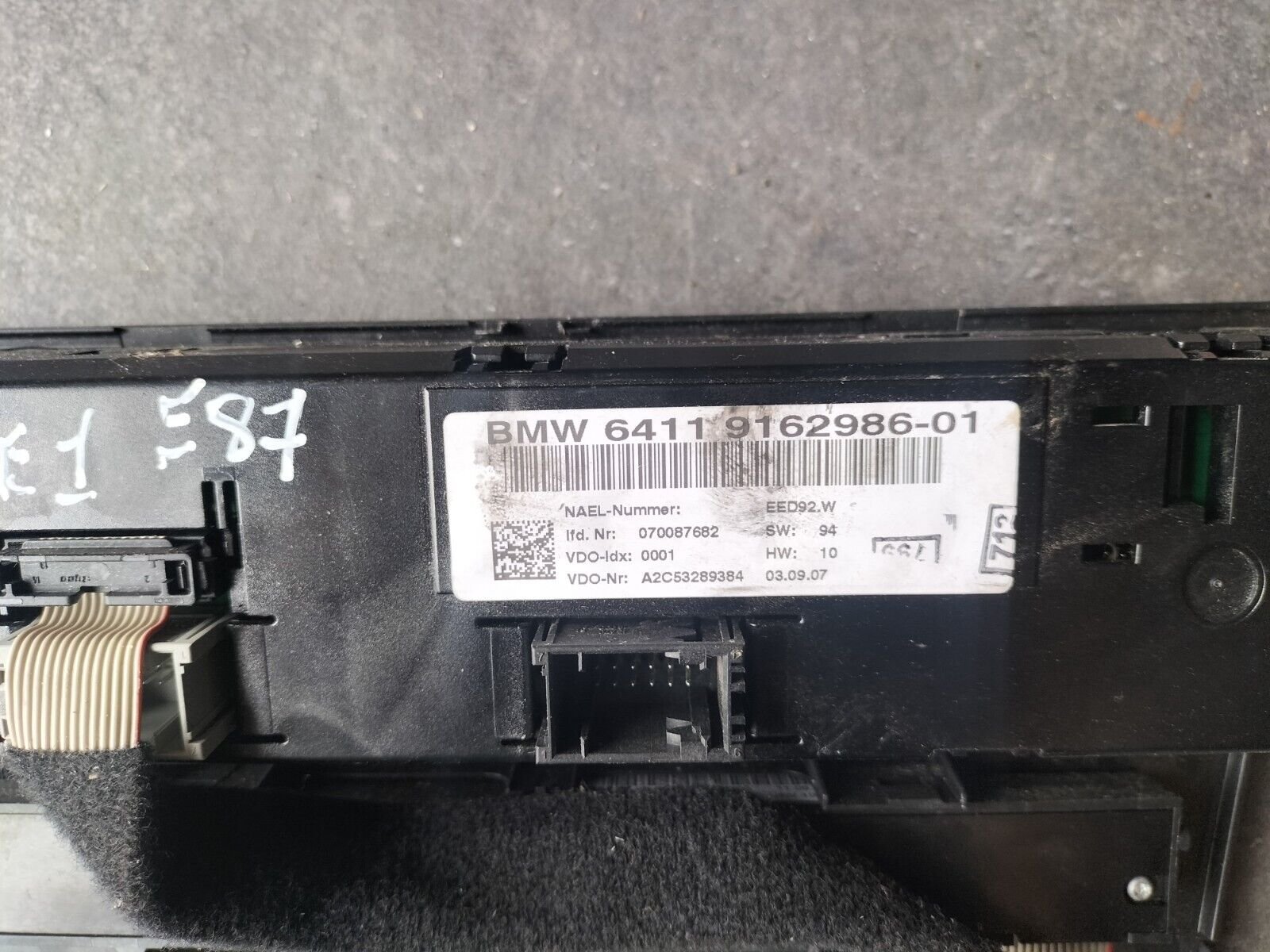 UNITE COMMANDE CLIM/CHAUFFAGE BMW SERIE E81/E87/E90/E91 6411 9162986-01