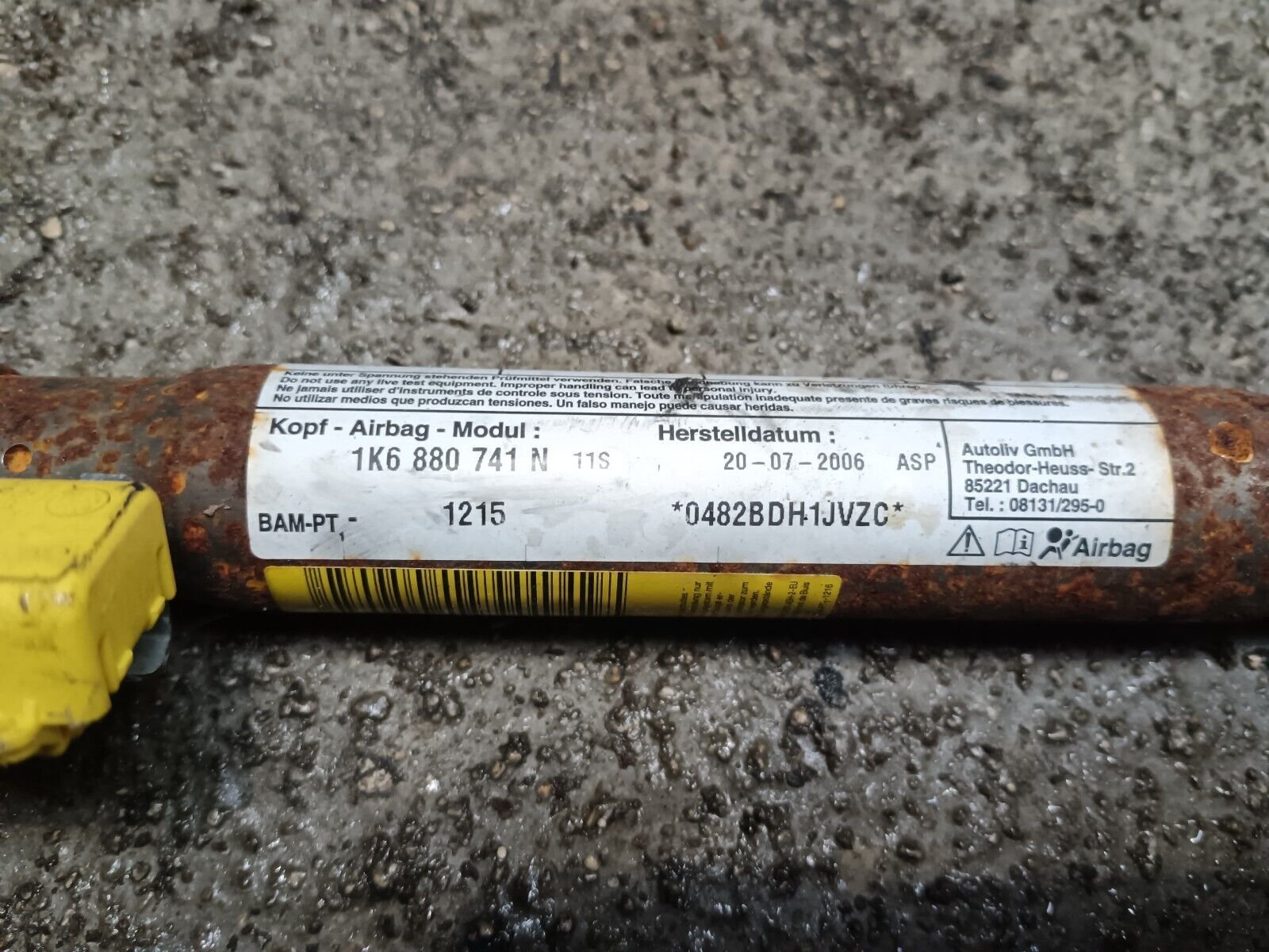 AIRBAG RIDEAU DROIT GOLF V REFERENCE: 1K6880741