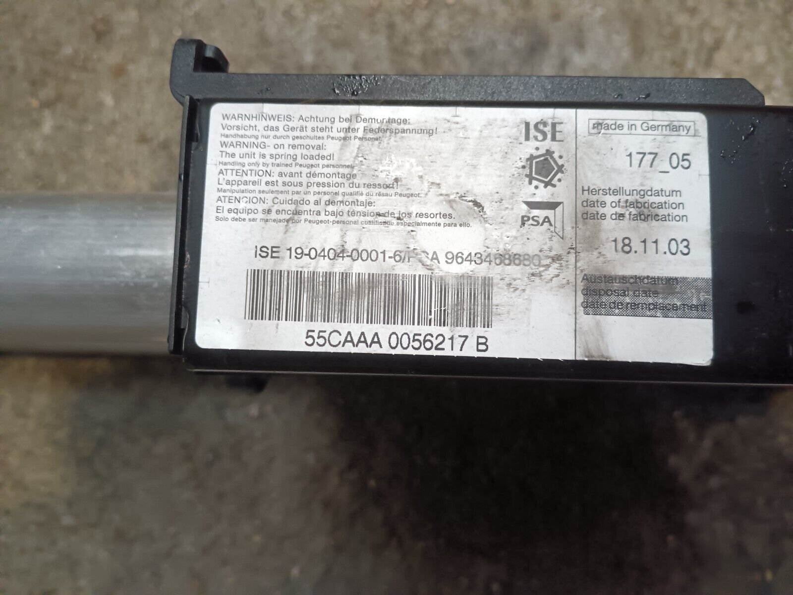 ARCEAU DE SECURITE PEUGEOT 307cc REFERENCE: 9643468680