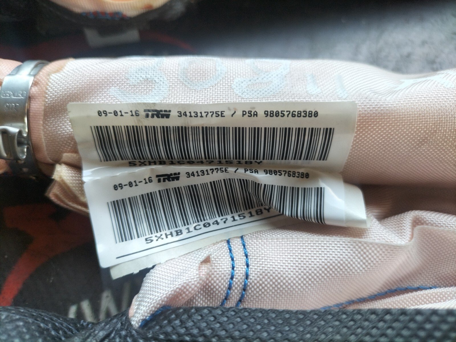 AIRBAG LATERAL DROITE RIDEAU  PEUGEOT 308 PHASE 2 9805768380, 34131775E