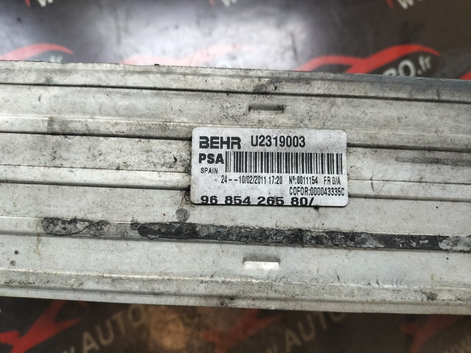 RADIATEUR DE TURBO, INTERCOOLER CITROEN DS3 1.6 THP 9685426580